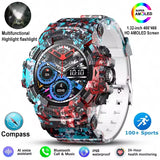 LC21 Outdoor Sports Smart Watch Men Women With LED Flashlight Compass SOS Fitness Monitor BT Calls IP68 Waterproof Smartwatch