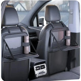 Exclusive Car Seat Back Organzing With Foldable Table Tray And PU Leather Finish For Rear Seat Cup Holder Universal Phone Pocket
