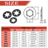 340pcs Internal Tooth Star Lock Spring Quick Washer Push On Speed Nut Assortment