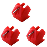 3X Replacement Stylus For Sanyo ST55D ST29D ST57D Goldring Elan Elektra LP Phonograph Turntable Accessories Red