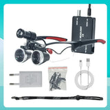 Premium Lab Magnifier with LED Headlight Optical Lab Loupes for Dentist Binocular Magnifying Glasses with Headlamp for Surgery