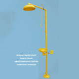 304 Stainless Steel Composite Emergency Shower Eyewash，Factory Inspection Vertical Double Eye Washing Shower Set