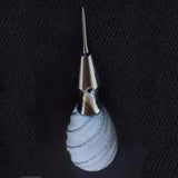 Leather Awl Set with Antler Handle & 2 Replaceable SKD11 Steel Awl Needles (French Style/Round Hole)