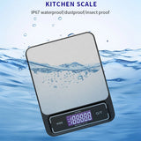6kg/0.1g 10kg/1g Digital Touch Kitchen Scale Fully Waterproof Stainless Steel Weighing Recharge Scales Baking Measuring Tools