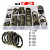 100/150Pcs Metric Dowty Bonded Oil Seal Washer Automotive Drain Plug Gaskets Oil Crush Washers M6 M8 M10 M 12 M14 M16 M20 M24