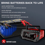 HTRC P40 QC2.0 Electric Car Battery Charger 6V 12V 24V LiFePO4 & Lead Acid Fireproof for Electric Motorcycles & Scooters