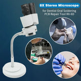 Professional Lab Equipment 8X Magnifications Flexibles Binoculars Stereo Microscopes with LED Ring Light