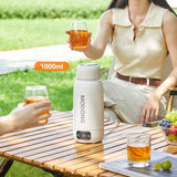 1.0L Multifunctional Portable Electric Kettle for Home Car Travel Boiled Water Pot with 12V 24V 220V Heating Cup Teapot