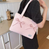 New 14inch Laptop Shoulder Bag Bowknot Large Capacity Tablet Sleeve Case Multifunctional Shockproof Laptop Handbag Travel