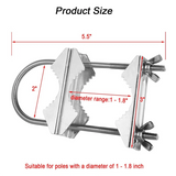 B27B Double Antenna Mast Clamp V Jaw Block With U Bolts Heavy Duty Anti-Rust Mast To Mast Mount Bracket Kit For TV,CB(15 Set)