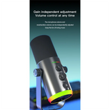 For Podcast For Game Live Streaming USB Dynamic Microphone RGB Gaming MIC Computer Condenser MIC Black