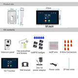 Tuya Wireless Wifi 2 Wire Video Doorbell System, 1080P Doorphone Door Camera, 10 Inch Touch Screen, with 32GB Card Electric Lock