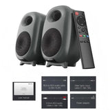 80W High-fidelity 4-inch Active Speaker 2-way Bookshelf Speakers 3D Stereo 35 HZ-20 KHZ High-end Home BT Remote Audio Equipment