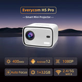 Everycom H5 Pro OEM ODM Full HD Electric Focus Home Theater Cinema LED Beamer 1080p LED Android Projector 4K Projector