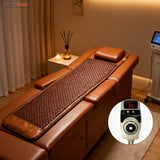 Far Infrared Heating Mat with Germanium Tourmaline Stones Therapy Pad for Back Pain Relief Body Warmth Relaxation Home Use