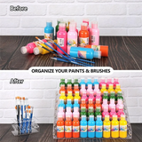 6-Tier Acrylic Paint Storage Box, 24-Slot Paint Brush Holder For Storing 2 Oz Paint Bottles, Paint Tubes Durable