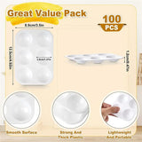 100 Pcs Plastic Paint Palette 6 Well Watercolor Palette Rectangular Paint For Kids Student Adult DIY Craft Art Pai