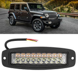 18W LED Warning Light Dual Color Yellow & White 2800lm IP67 Waterproof Strobe Lamp for Jeep Truck Car SUV Modified