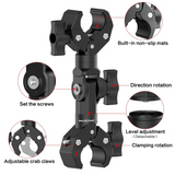 GW-Double Clamp Mount Bracket Magic Arm Clamp For Gopro Insta 360 Camera Monitor Led Light Selfie Stick Motorcycle Bracket