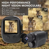Ponbos R7 Rechargeable HD Digital Monocular Telescope 5X Zoom 300M Infrared Night Vision for Hunting Camping Recording Video