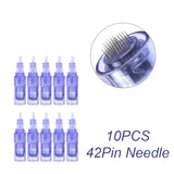 10pcs Hydra Needle Derma Stamp 9/12/24/36/42 Pin 3d 5d Nano Facial Meso Injector Pen Microneedle Cartridge With Syringe Tube