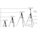 3366 Camera Tripod Adjustable Height 48cm-141cm Black Phone Live Broadcast Tripod Lifting Axis Multi-function