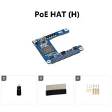 Waveshare Raspberry Pi 5 PoE HAT-5V/5A Power over Ethernet (802.3af/at) for Pi 5 & CM5 - Mini PoE+ Module via RJ45