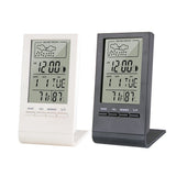 Wireless Thermometer Hygrometer Gauge Indicator Weather Station Electronic Temperature Humidity Monitor Clock for Indoor Outdoor
