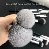 Popular Eco Friendly 15piece Kabuki Black Competitive Professional Makeup Brush Set with Case