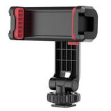 Multi-functional Phone Holder Clamp 360° Rotatable Dual Cold Shoe Mounts Plastic Black 6cm-9cm Clip Width 51g for Smartphone