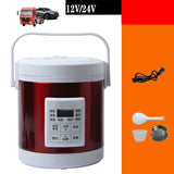 Universal 12V 24V Rice Cooker for Car Truck 1.6L Heating Lunch Box Soup Porridge Cooking Pot Food Steamer Meal Heater Warmer