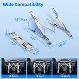 Car Steering Wheel Laptop Stand Aluminum Foldable Portable 5-Position Adjustable for MacBook IPad