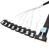 0.5M PCI-E Slimline SAS SFF-8654 8I To 8X SATA Server Hard Drive Conversion Cable SFF-8654 74P To 8Xsata 7P Cord