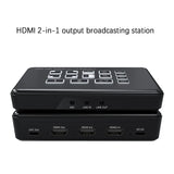 HDMI Video Dual Channel Mixer Switcher Capture Card Multi Camera Switching Platform Integrated Machine