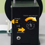 AC 100-240V Electric Label Rewinder 110MM Automatic Label Rewinder 1-10in/sec Speed Adjustable Width CW/CCW Switch