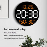 10Inch LED Digital Wall Clock with Remote Control Temperature Humidity Date Week Display Countdown Timing Electronic Alarm Clock