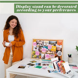 GW-3 Pcs 12 Tier Acrylic Greeting Card Display Stand Clear Card Display Stand Easy To Assemble Postcard Sticker Card Holder