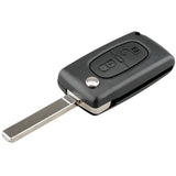 2 Buttons Flip Folding Key Case Replacement Remote Key Fob Case Blank Shell for Peugeot 207 307