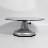 300mm 304 Stainless Steel Cake Decorating Turntable, Manual Rotating Baking Turntable with Lock and Scale
