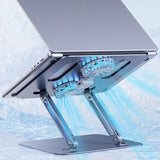 Carbon Steel Laptop Stand With Fan Anti-slip Pad Height Adjustable Laptop Cooler Silent Durable Tablet Stand for 10-17inch