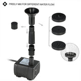 Solar Powered Water Pump, Polycrystalline Silicon, Black, Solar Panel Size 11*11cm, Delivery Head 75cm, Power 7V 1.4W 160MA,
