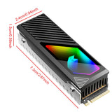 M.2 2280 SSD Heatsink Heat Sink Cooler with Thermal Silicone Pad 5V 3 Pin ARGB Hard Drive Heatsink M.2 Radiator for M.2 2280 SSD