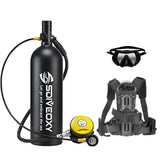 3L Scuba Tank Diving Gear with Scuba Mask and Double Shoulder Clip, 20-40 Minutes Underwater for Scuba Diving Snorkeling