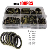 100/150Pcs Metric Dowty Bonded Oil Seal Washer Automotive Drain Plug Gaskets Oil Crush Washers M6 M8 M10 M 12 M14 M16 M20 M24