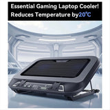 (BAAY) New V21 14cm Dual Fans Laptop Cooler 14In-17.3In Lighting Adjustable Foldable Laptop Cooler Pad Cooler Pad LED Light Fan