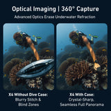 Waterproof Case for Insta360 X4 Underwater 50M Invisible Diving Housing Cover Dive Shell for Insta360 X4