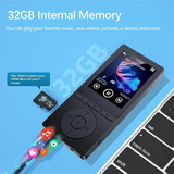 32GB MP3 Player For Sports Runners With Bluetooth, Hifi Sound Music Player, Built-In HD Speaker Voice Recorder Radio