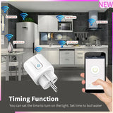 4X Tuya Smart Wifi Plug EU 20A Smart Socket With Power Monitering Energy Saving Timing Remote Control Smart Life EU Plug