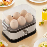 200W Electric Breakfast Egg Cooker 6-Egg Boiler Steamer Egg Custard Steamer Food Warmer for Quick Meals Compatible 110V/220V