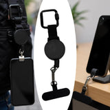 Retractable Phone Tether Lanyard Reinforced Steel Wire Locking Carabiner Holder Extendable for Outdoor Hiking Camping Travel